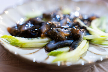 sashimi of sea cucumber