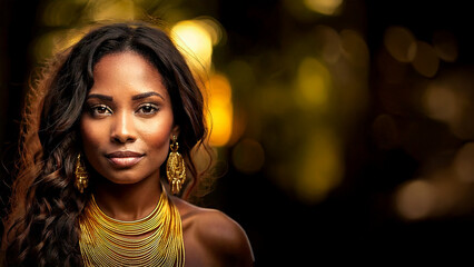 Magnifique Femme Mannequin Collier Or