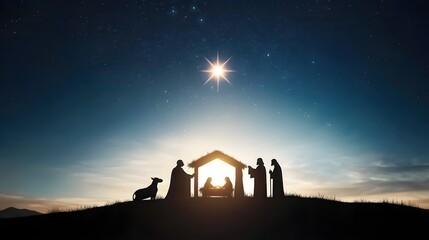 Holy Night with Stars Over Bethlehem's Sky