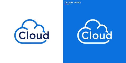 Simple cloud logo. Computing, tech. Icon symbol template design EPS 10.