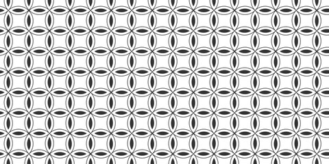 Black and white minimalistic abstract geometric vector seamless pattern. Ornament for decor, wallpaper, tiles or wrapping paper