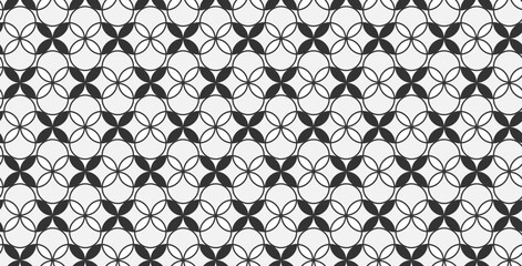 Fototapeta premium Black and white retro vector seamless pattern.