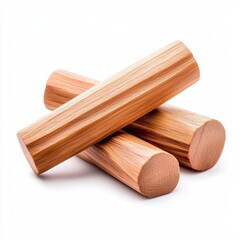 Natural Sandalwood Sticks on White Background Three natural sandalwood sticks stacked on a white background, showcasing their rich texture and aromatic qualities for crafting or fragrance