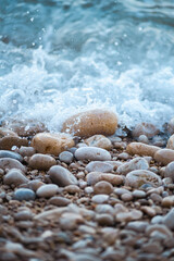 sea wave rolling on the rocks
