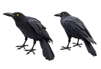 raven on white background