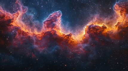 Fototapeta premium expansive multicolored outer space scene filled with stars, galaxies, and nebulae, creating a vibrant cosmic vista of wonder and beauty