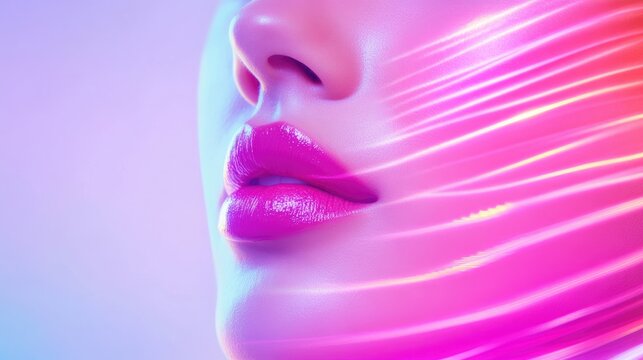 Beautician displaying polydioxanone lifting thread against a light backdrop