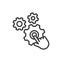 Hands-on training icon in line design. Training, hands-on, learning, skills, workshop, practical, education on white background vector. Hands-on training editable stroke icon