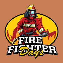 International Firefighter Day May 4 Celebration Vector Illustration for sticker, poster, flyer, brochure, invitation, greeting card, banner, campaign, t-shirt, apparel, social media, template