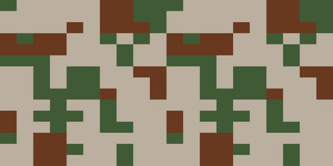 Camouflage Pattern Background Seamless Vector Illustration. Classic Clothing Style Masking Camo Repeat Print. Military Camouflage Suit