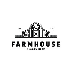 Fototapeta premium farmhouse barn warehouse logo design concept vintage retro style