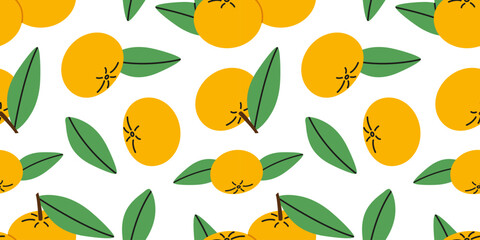 Seamless pattern with tangerines