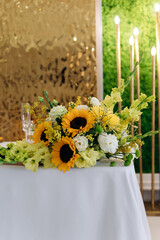 wedding bouquet and candle