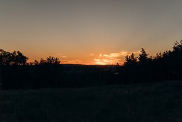 sunset in the mountains