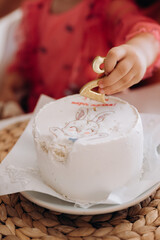 wedding cake with cream