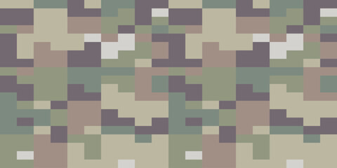 Camouflage Seamless Pattern. Trendy Style Camo, Repeat Print. Military Camouflage Uniform