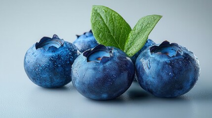 Obraz premium fresh blueberries isolated on a pure white background, showcasing their rich blue color and plumpness, emphasizing their natural beauty and health benefits as a nutritious fruit