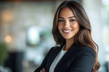 Naklejka premium Confident Young Businesswoman in Suit Portrait