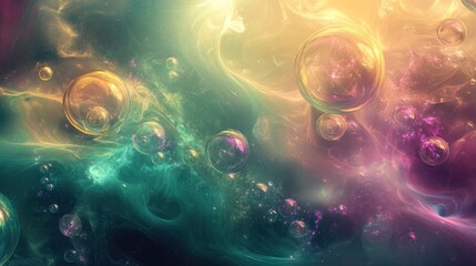 Obraz premium A captivating, ethereal scene filled with luminous orbs and flowing patterns that suggest a sense of infinity.