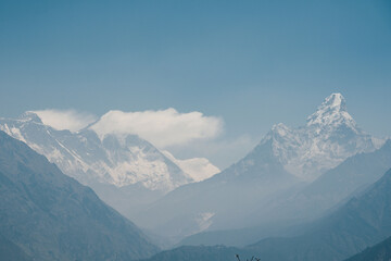 mountains in the snow, Nepal
