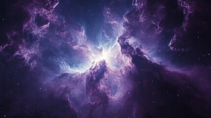 A purple cloud in the sky with stars