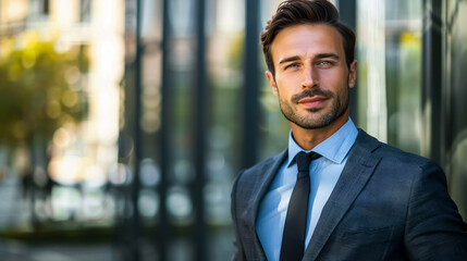 Fototapeta premium Portrait of a businessman outdoors.