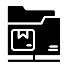 Icon Folder File With Style Glyph