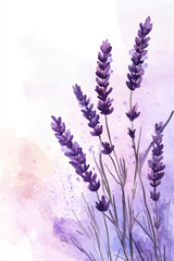 Naklejka premium Flowers painted with purple watercolor on white background
