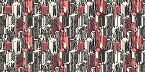 City pattern with an urban, metropolitan design. seamless background pattern