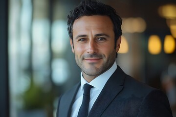Fototapeta premium Handsome Businessman in Suit and White Shirt Headshot Portrait