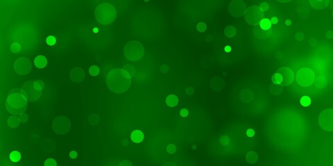 Abstract Green Background With Blurred Circular Lights