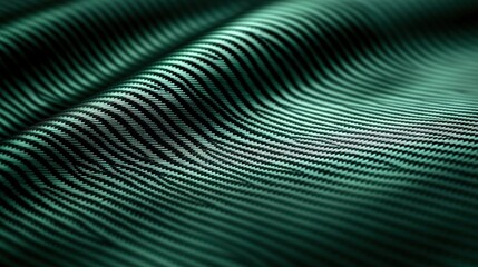 Close-up of a Green carbon fiber texture with a wavy pattern
