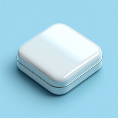 Minimalist White Box on Light Blue Background