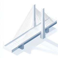 Obraz premium Majestic Modern Suspension Bridge Architectural Design