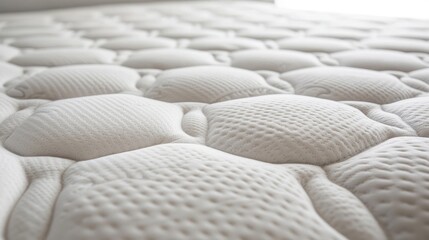 Obraz premium Cut-out view of a new bed foam mattress, illustrating the internal components of the mattress with ample photo style copy space for versatile use.