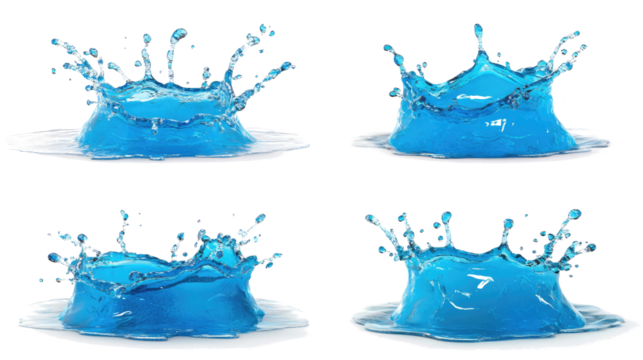 Dynamic Water Splashes Celebrating Movement and Energy in Clear Blue Generative AI