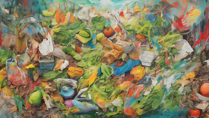 Composting, neo expressionism painting