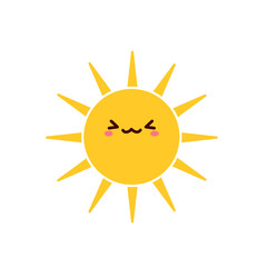 Funny sun icon vector. Smiling sun illustration sign. Sun symbol or logo.