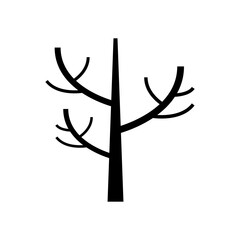 Bare tree icon vector. Tree illustration sign. Autumn symbol or logo.