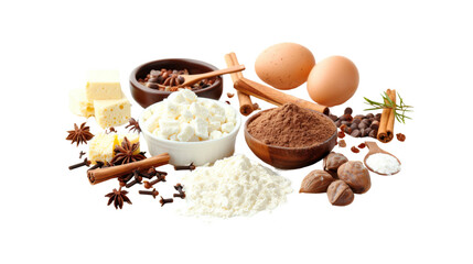 Baking ingredients, transparent background PNG