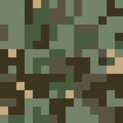 Camouflage Seamless Pattern. Trendy Style Camo, Repeat Print. Military Camouflage Patterns
