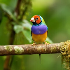 Obraz premium Gouldian finch bird nature wildlife colorful background