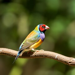 Gouldian finch bird nature wildlife colorful background
