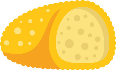 Cartoon vector illustration of a loaf of bread with a porous structure, isolated on white background