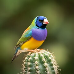 Obraz premium Gouldian finch bird nature wildlife colorful background