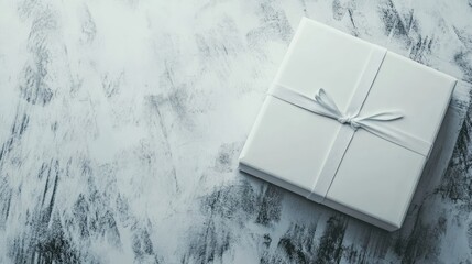 Mystery package delivery image with a white box placed on a surface, offering a clean and minimalistic design for the mystery package delivery concept. Ample copy space available.