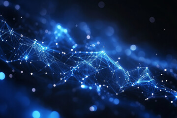 blue glowing digital network abstract background for technology designs and futuristic art