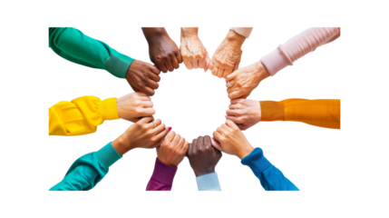 Hands that show diversity, transparent background PNG