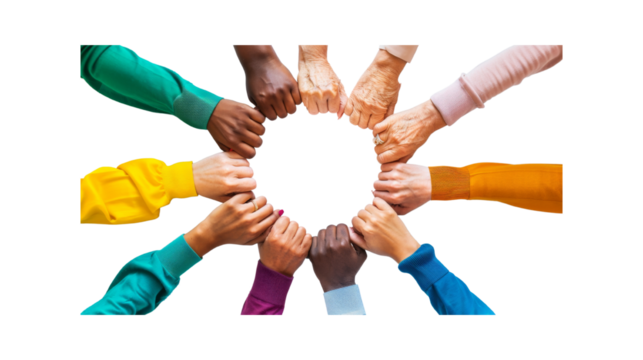 Hands that show diversity, transparent background PNG