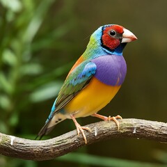 Obraz premium Gouldian finch bird nature wildlife colorful background
